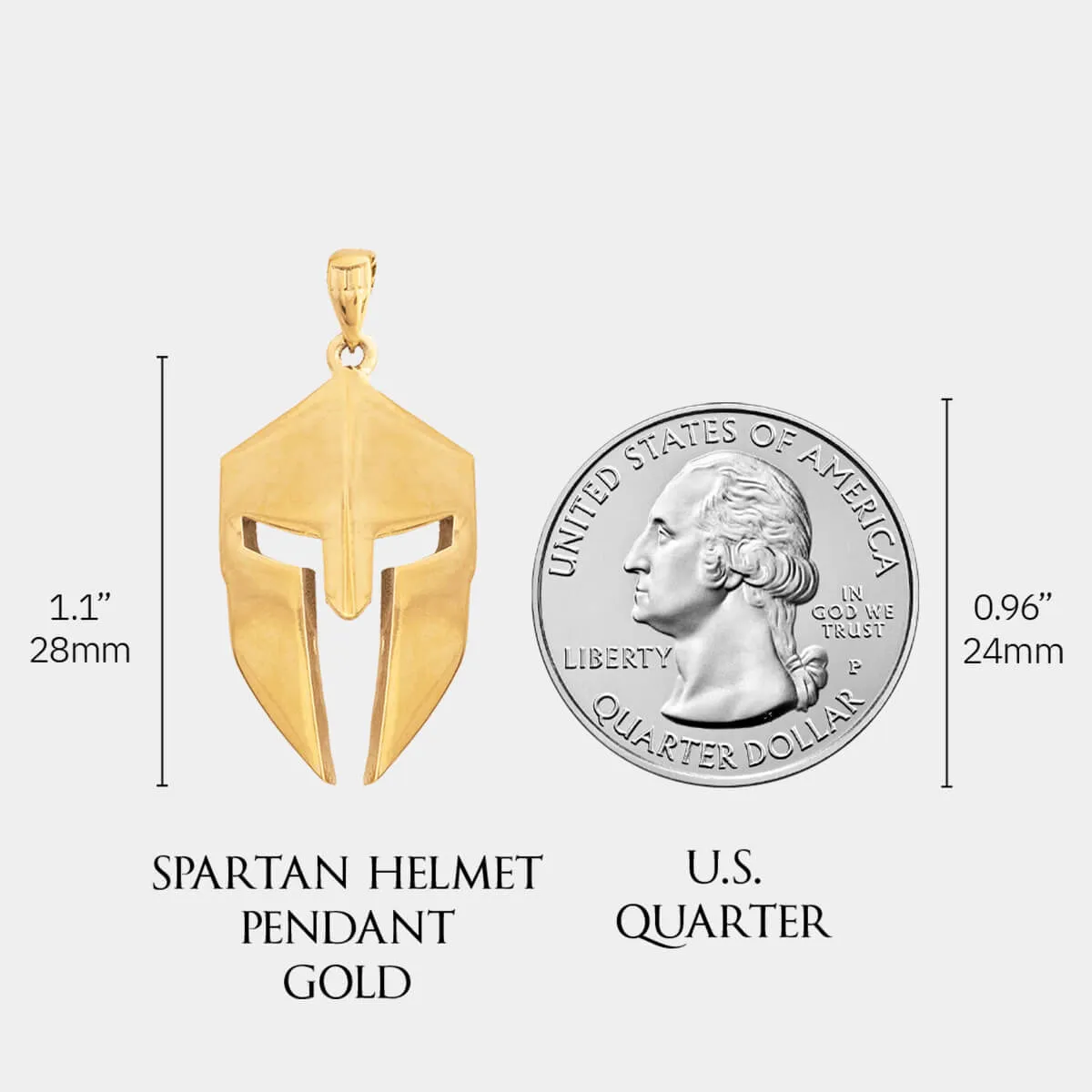 Spartan Helmet Pendant - Gold