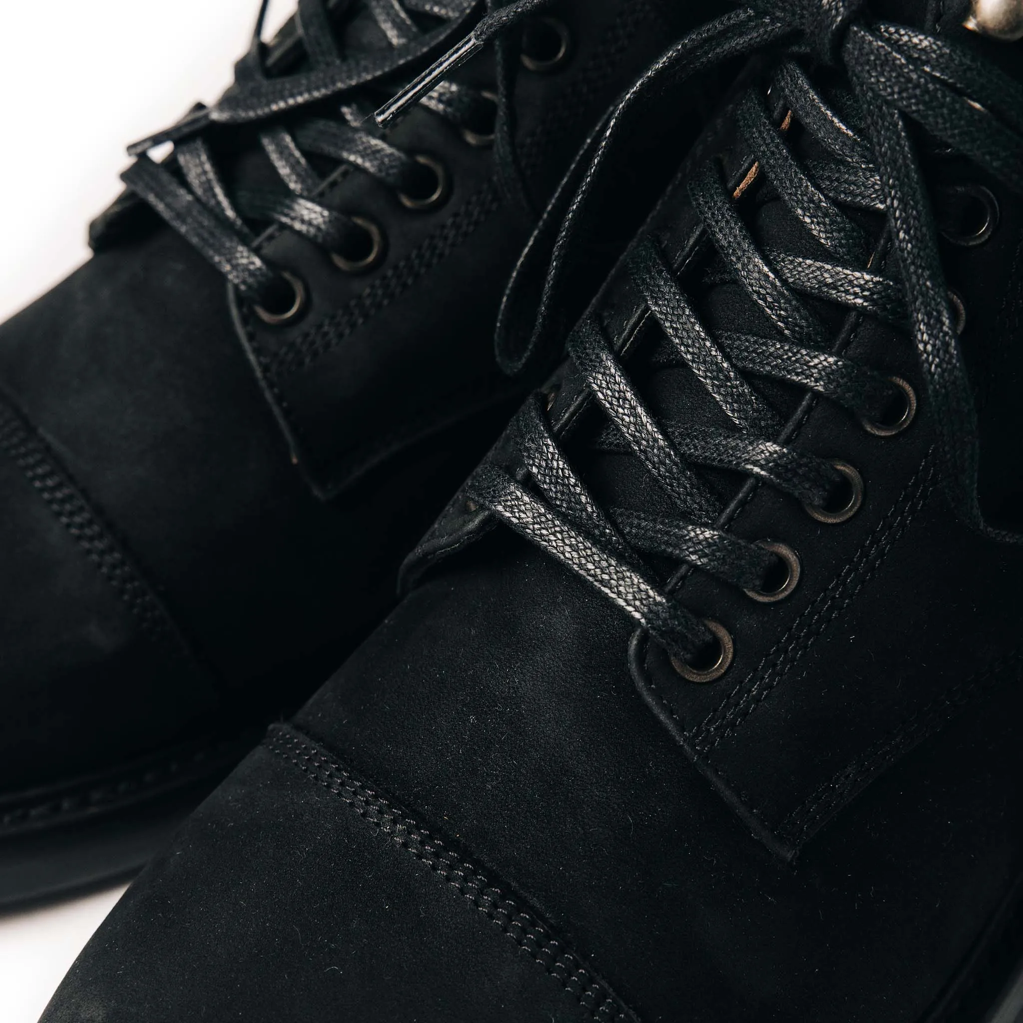 The Moto Boot in Black Weatherproof Nubuck