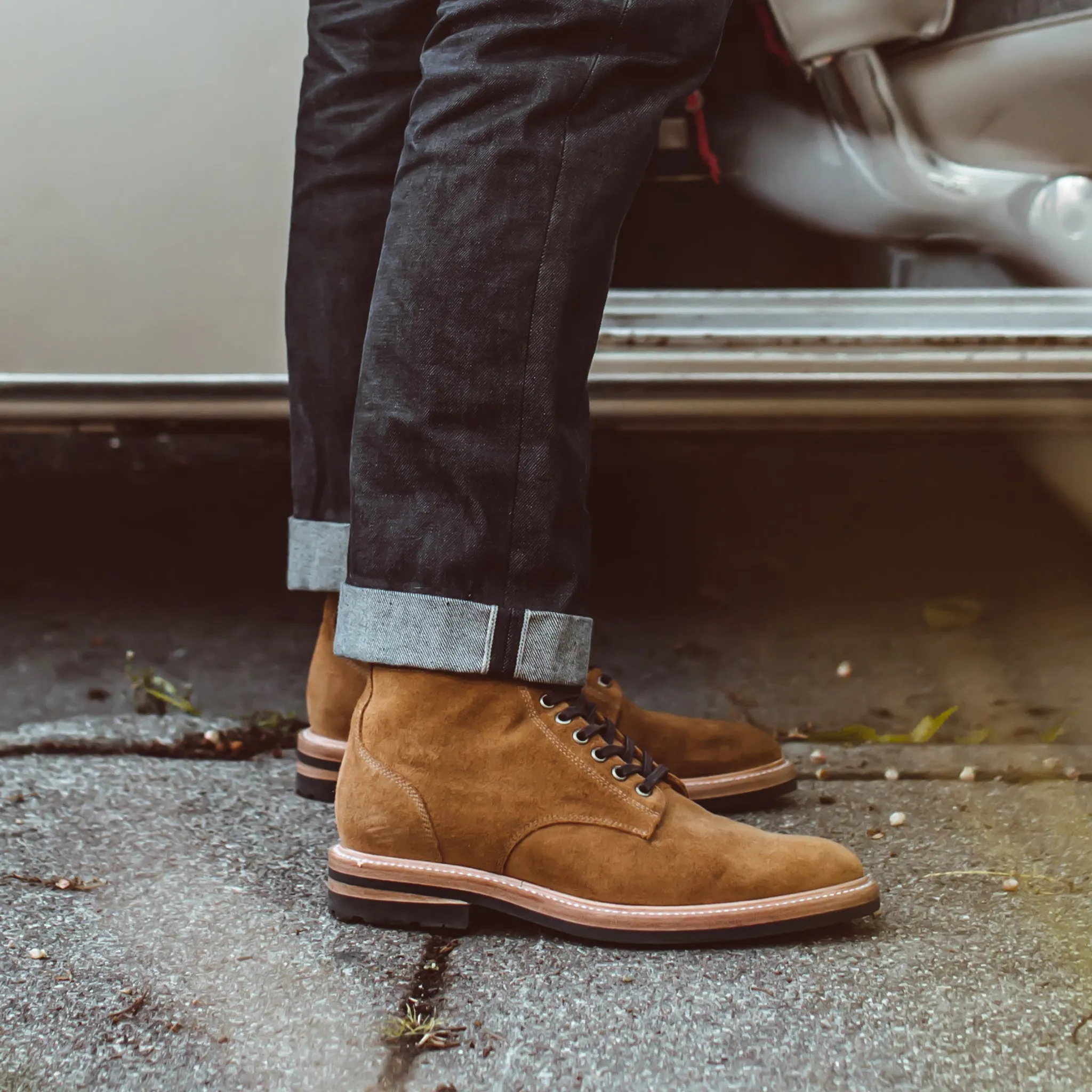 The Trench Boot in Golden Weatherproof Suede