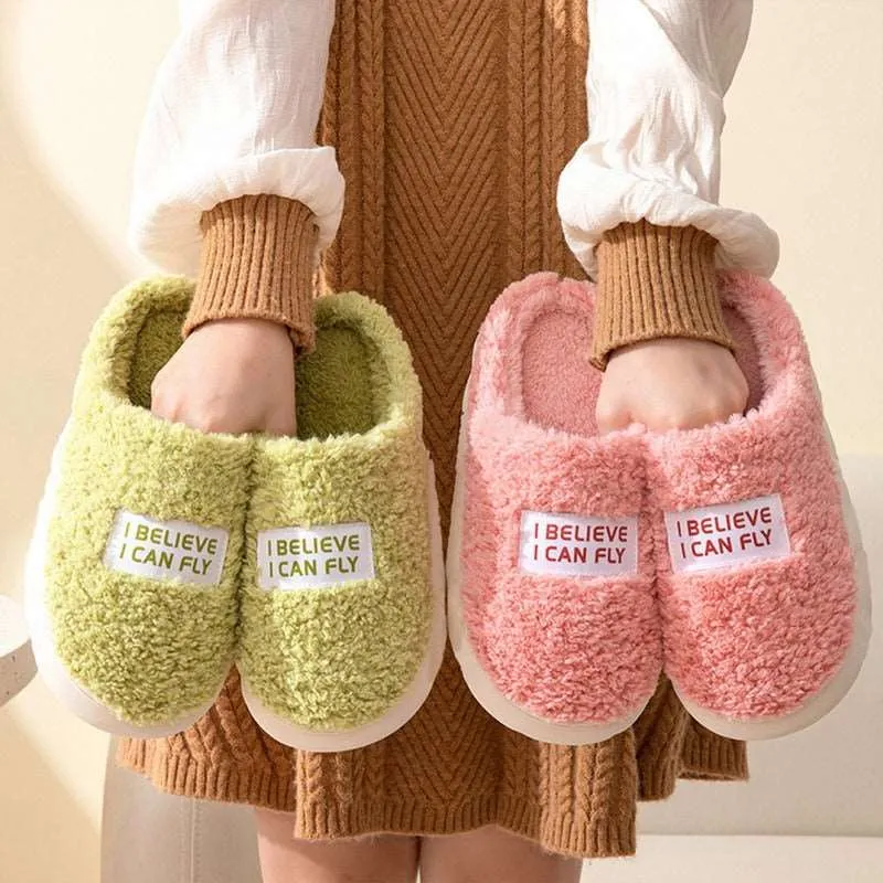 Thick Fluffy Plush Slippers
