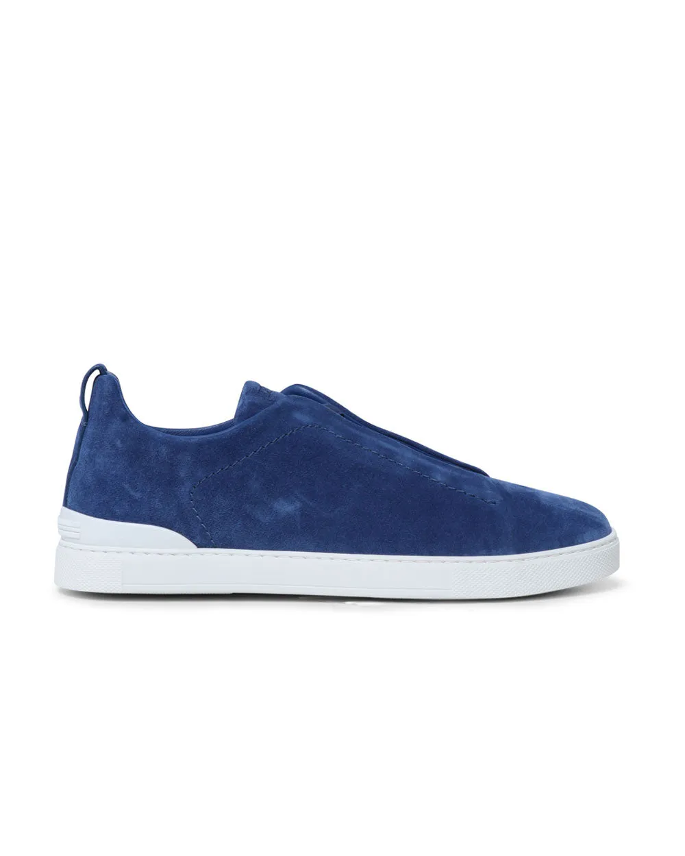 Utility Suede Triple Stitch Sneakers in Light Blue