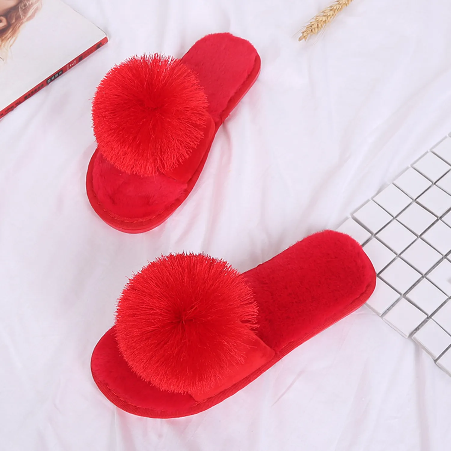 Women's Plush Solid Home Slippers