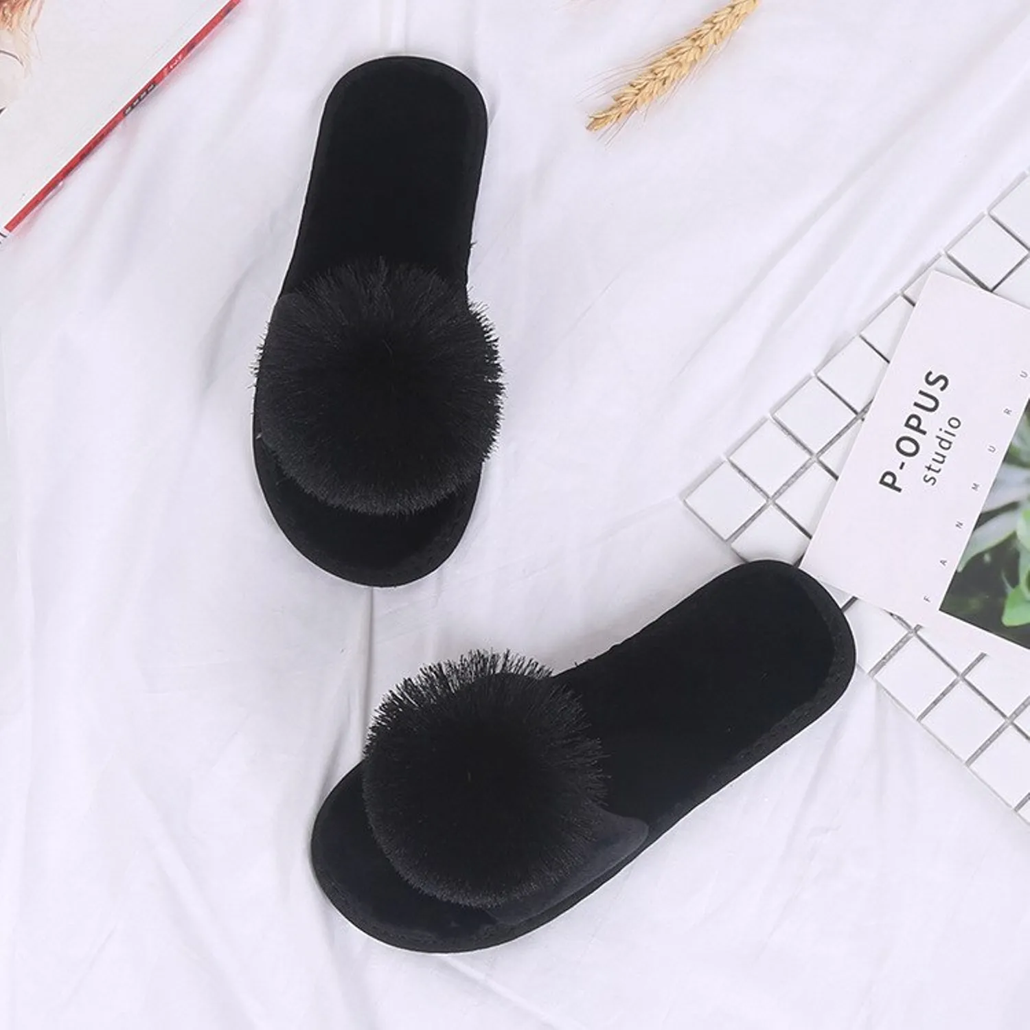 Women's Plush Solid Home Slippers