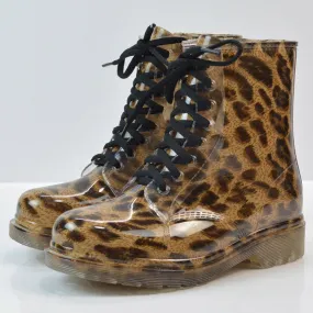 Women's Stylish Round Toe Lace-Up Rain Boots